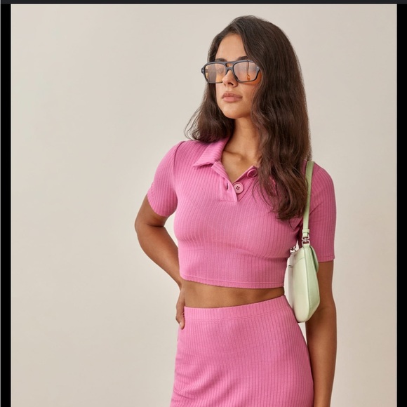 Pink knit set reformation size small - Picture 2 of 2